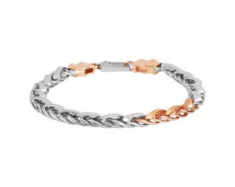 Platinum and Rose Gold Bracelet for Men JL PTB 832