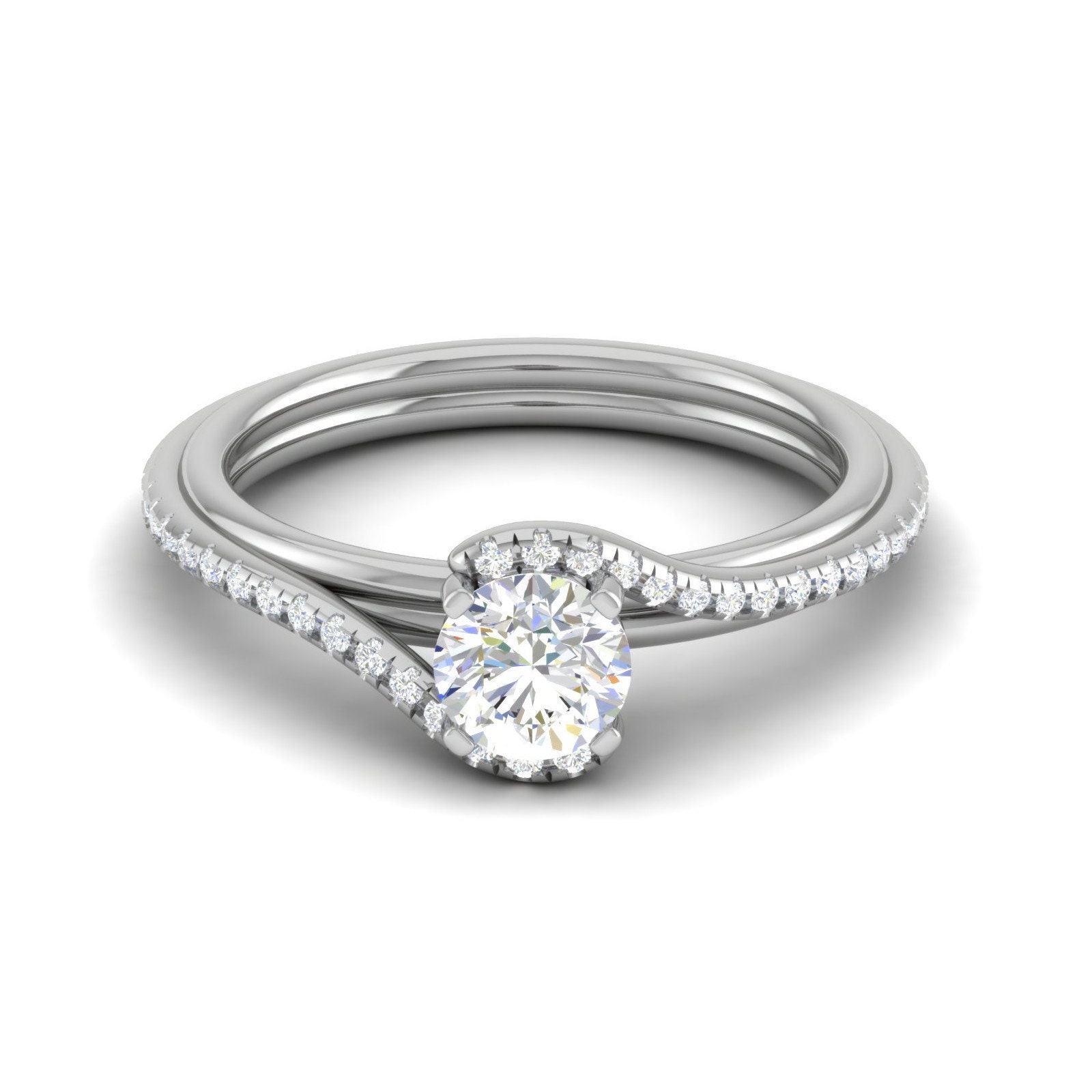 0.30 cts Solitaire Diamond Split Shank Platinum Ring JL PT Rp RD 175