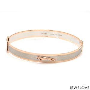 Hommes de platine | Bracelet 8 mm avec jaguar en or rose pour homme JL PTB 1243