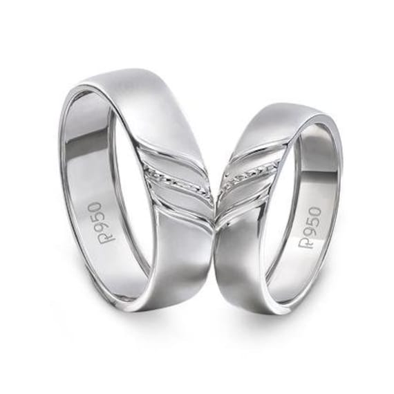 Conjoining Platinum Rings for Couples With Single Diamonds Rings for Men JL  PT 599 - Etsy Australia