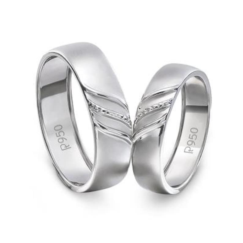 Elegant Plain Platinum Couple Rings JL PT 534 Etsy