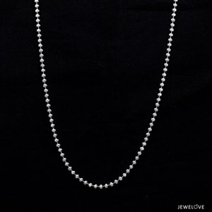 Uni-sex 2mm Platinum Chain with Shiny Balls JL PT CH 962