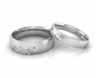 Designer Platinum Diamond Couple Ring JL PT CB 142