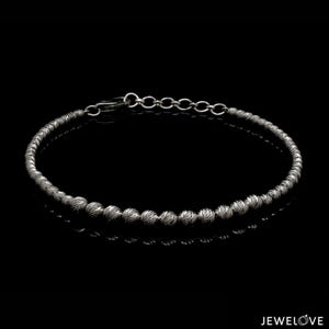 4mm Platinum Bracelet with Shine Diamond Cut Balls JL PTB 1204