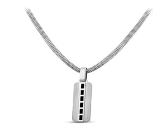 Men of Platinum | Black Enamel Pendant for Men JL PT P 247