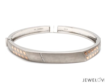 Platinum Rose Gold Diamond Bracelet with Matte Finish for Men JL PTB 1181