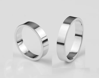 4 mm bred platt platinavigselring SJ PTO 256