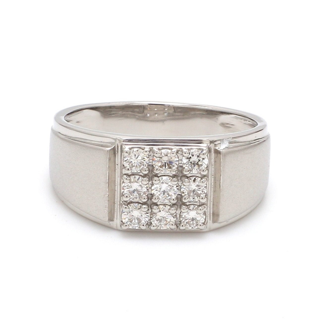 Handmade .80 carats Men's Princess Cut Diamond Ring Size 9 G SI1 14k White  Gold – NGDC.LA