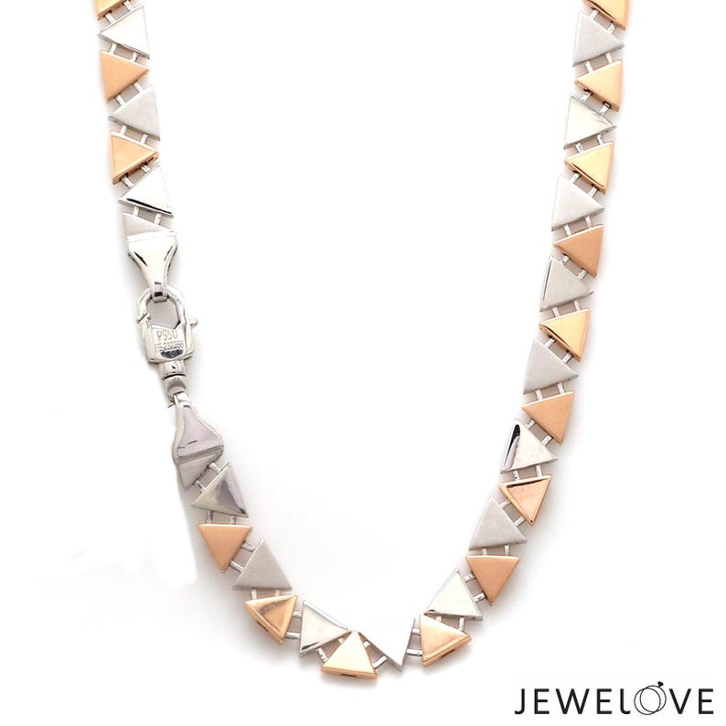 Triangular Link Chain Platinum & Rose Gold Triangle Link Chain for Men | JL PT CH 1353 - Etsy