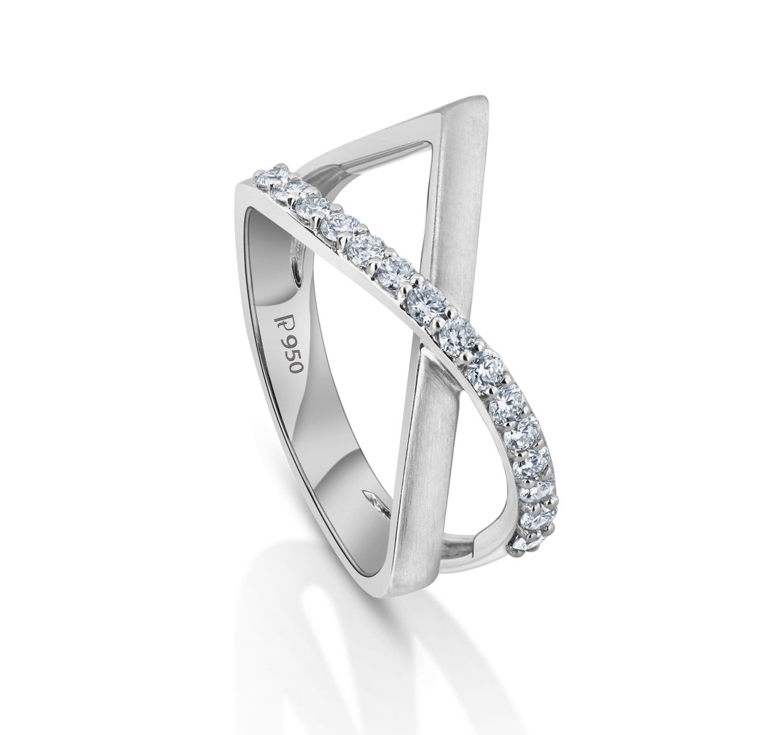 Single Diamond Platinum Ring for Men JL PT B-13