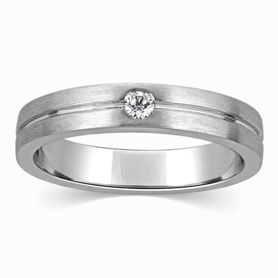 Mens Dark Platinum Wedding Bands | Platinum Engagement Rings For Him|