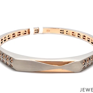 Platinum Rose Gold Bracelet Matte & Hi-Polish for Men JL PTB 1182