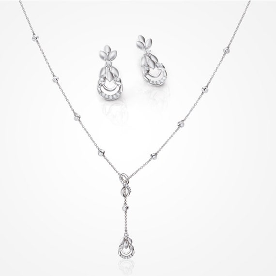 Amazon.com: WJCRYPD Necklace Set Trendy Women Bridal Wedding Jewelry Set  Leaf Design Necklace Earring Set Party Gift Jewelry Set SurongL (Color :  Platinum Plated) : Everything Else