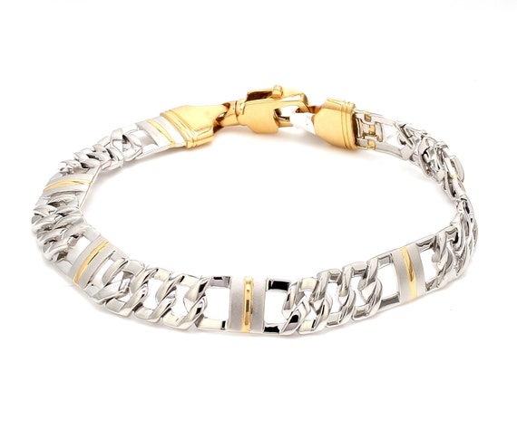 OUTSTANDING Vintage 18ct yellow gold multi-strand bracelet - designer style  — Gembank1973