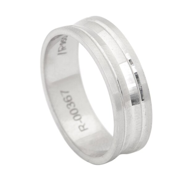 5mm Plain Platinum Ring with an Inside Curve for Men JL PT 411