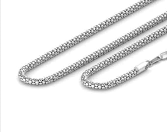 Popcorn Platinum Chain - Etsy Australia