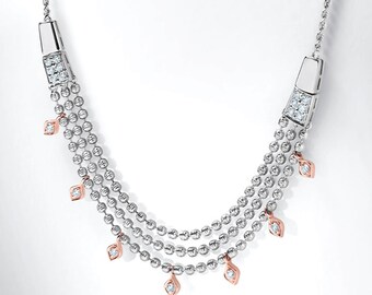 Collar de platino y oro rosa con diamantes para mujer JL PT N 206