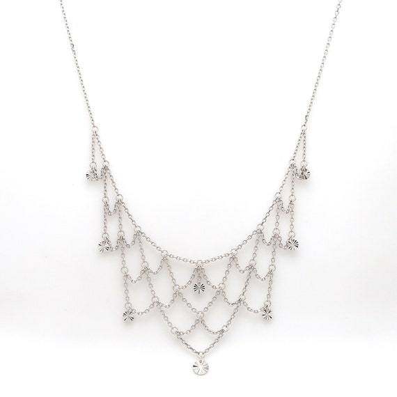 Modern Layered Platinum Necklace