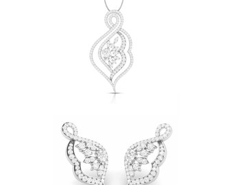 Designer Platinum Diamond Pendant Set JL PT P NL 8479