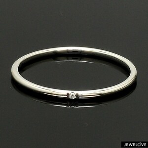 Single Diamond Platinum Ring for Women JL PT 0642