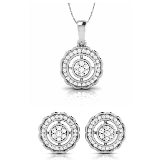 Beautiful Platinum With Diamond Pendant Set for Women JL PT P 2451
