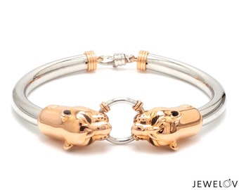 Platinum & Rose Gold Panther Bracelet for Men JL PTB 1184