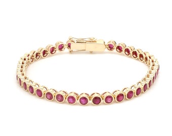 18K Gold Ruby Bracelet for Women