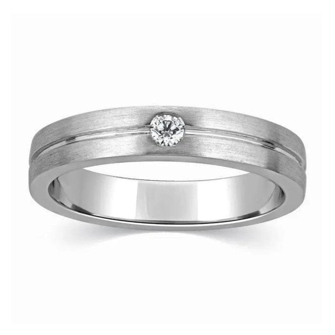 Designer Single Diamond Platinum Ring for Men SJ PTO 309 Etsy Canada