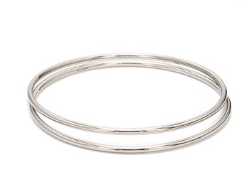 2mm Hollow Platinum Bangle Lightweight for Women JL PTB 1101