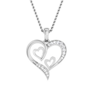 Platinum Triple Heart Pendant with Diamonds JL PT P 8067