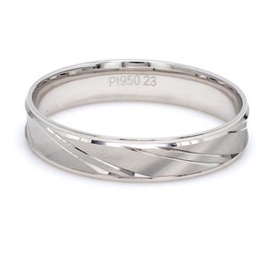 Japanese Designer Platinum Love Bands with Slanting Grooves JL PT 607 image 2