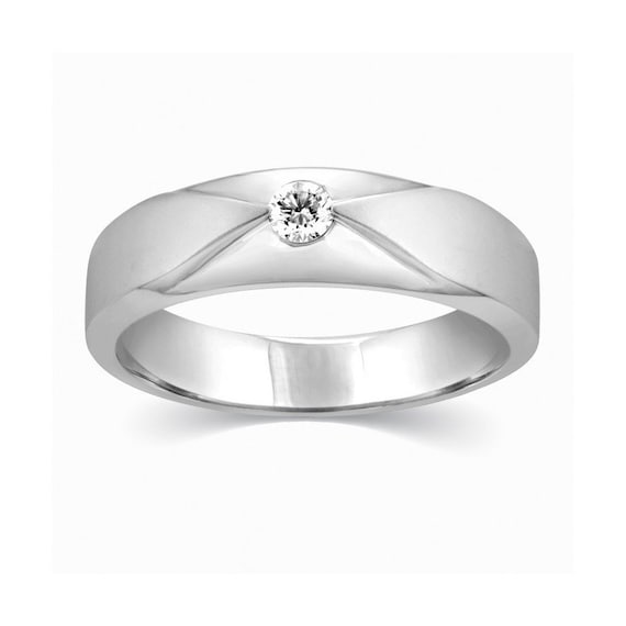 Mens Heartbeat Pattern Design Eternity Band In Platinum