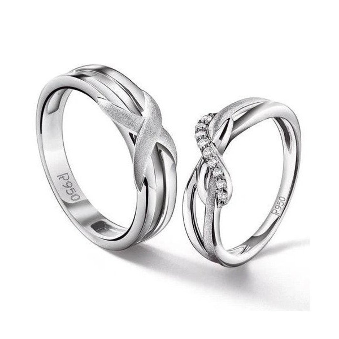 Buy Elegant Platinum Couple Rings JL PT 453 Online in India - Etsy