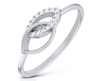 Anillo de platino con diamantes para mujer JL PT LR 137