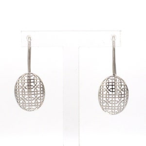 Designer Lightweight Filigree Platinum Earrings for Women JL PT E 207
