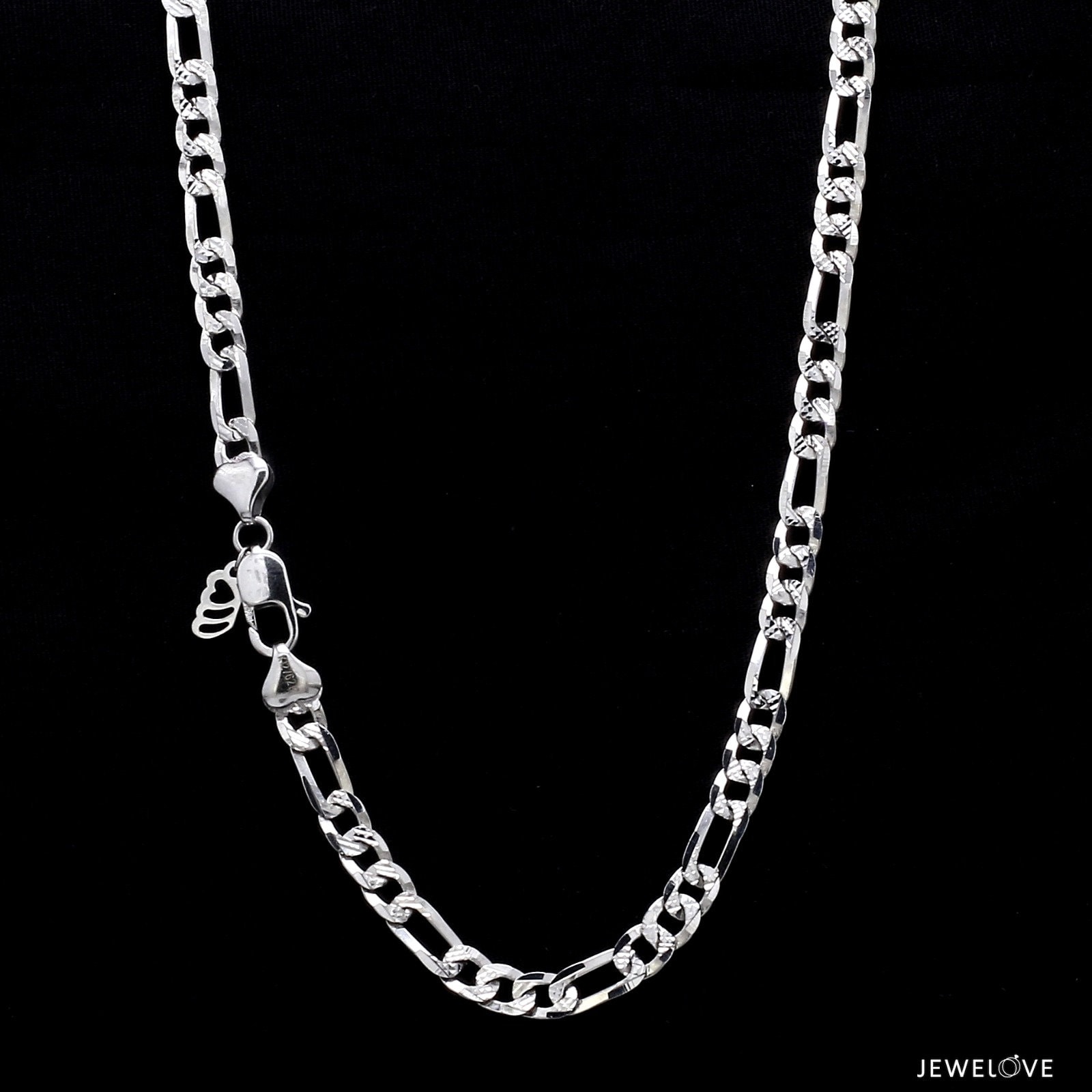 Japanese Figaro Platinum Sachin Chain With Diamond Cutting for Men