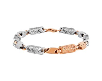 Platinum and Rose Gold Bracelet for Men JL PTB 838