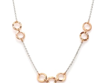Lightweight Platinum + Rose Gold Chain for Women JL PT CH 764