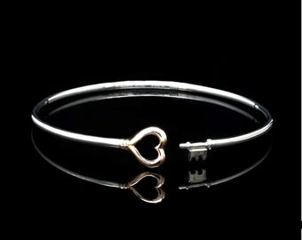Platinum Evara | Rose Gold Heart Key Bracelet for Women JL PTB 1304