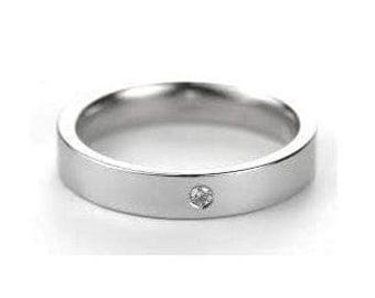 Anillo de platino con diamante único SJ PTO 223-A