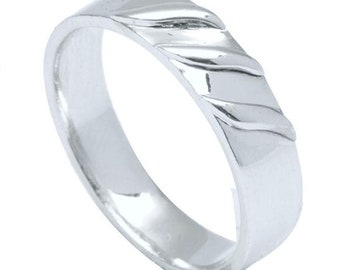 Plain Platinum Ring with 3 Wings for Men JL PT 496