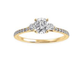 Anello in oro giallo 18 carati con 25 diamanti a taglio brillante