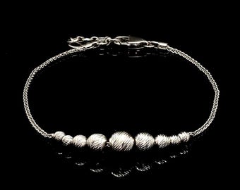 5.8mm Platinum Bracelet with Shine Diamond Cut Balls JL PTB 1201