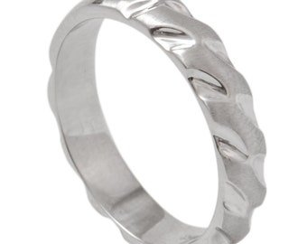 Designer Tiger Claws Plain Platinum Band for Men SJ PTO 290