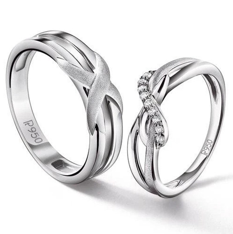 Designer Platinum Couple Rings for Him  Her JL PT 536