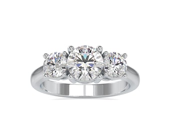 2-Carat Lab Grown Solitaire Diamond Accent Engagement Platinum Ring JL PT LG G 0058-D