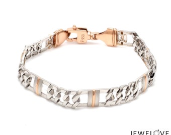 Designer Platinum & Rose Gold Bracelet for Men JL PTB 750R