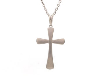 Plain Platinum Cross Pendant with Matte Finish JL PT P 243-A
