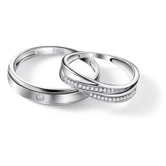 Platinum diamond wedding hotsell rings for her