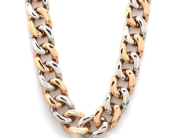 14mm Heavy Platinum & Rose Gold Chain for Men JL PT CH 1003-A